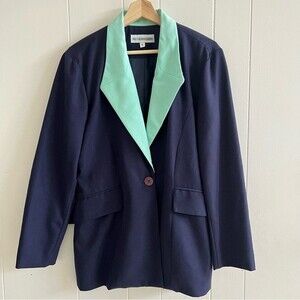 Vintage Estée Lauder color block wool blend blazer